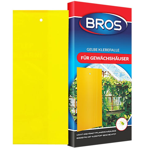 BROS Gewächshaus - Gelbe Haftplatte für Blattläuse und andere Insekten 10 Stück