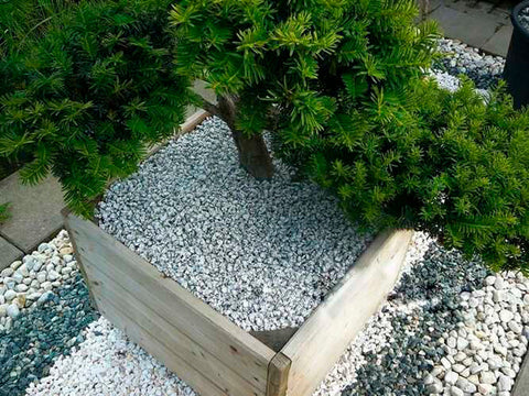 Edelsplitt / Kieselsteine für Garten - Grauer Granitsplitt