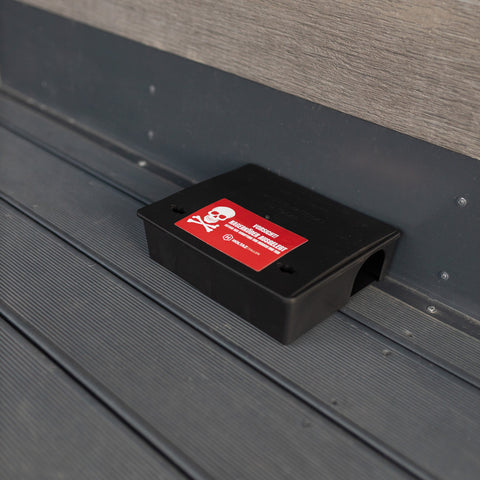 Box für Rattengift - SET Köderstation mit Warnaufkleber
